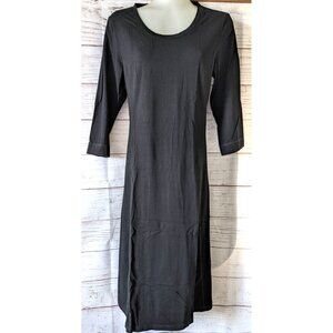 L L Bean Women Jersey Knit Dress 3/4 Sleeves Jersey Princess Cut  Stretch Size S